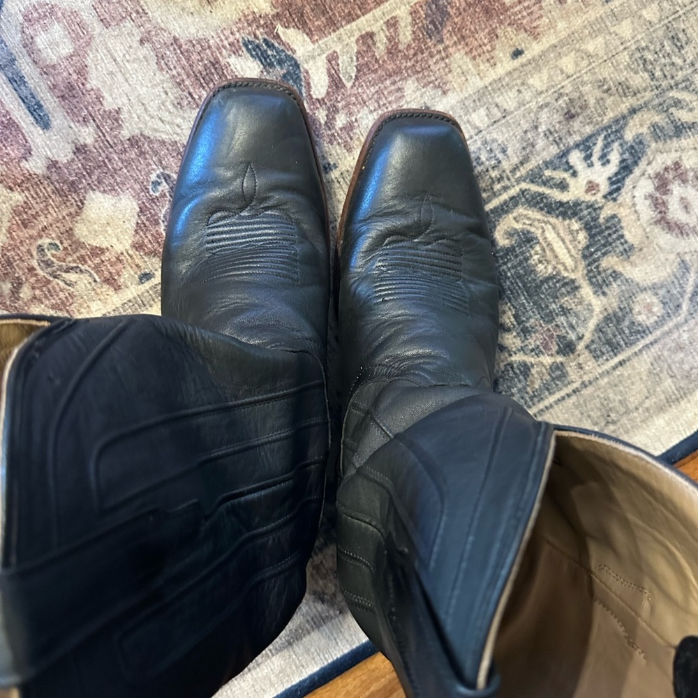 Tecovas Black Leather Cowboy Boots